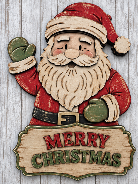 Hanging Merry Christmas Santa DIY kit