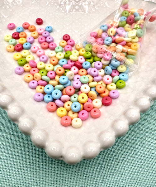 4mm colorful donut glass beads