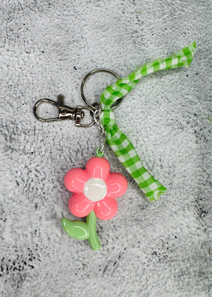 Simple flower bag charm/keychainDIY kit (pink)