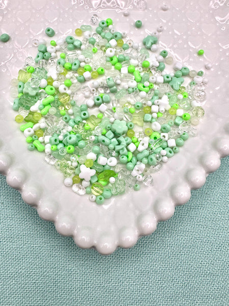 Lime green small beads for jewelry making
