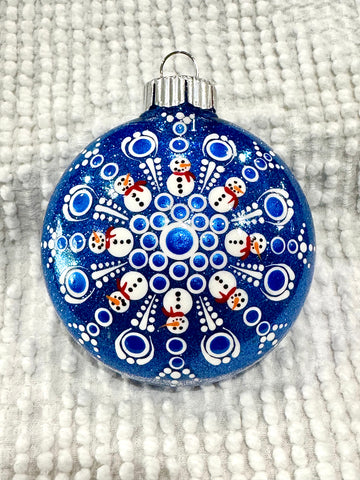 Dot art snowman ornament #76