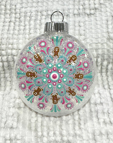 Dot art gingerbread ornament #61