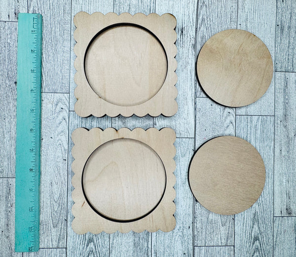 Scalloped frames set of 2