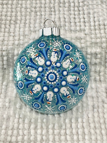 Dot art snowman ornament #74