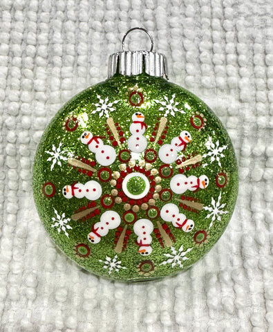 Dot art snowman ornament #71