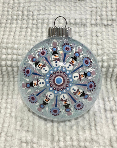 Dot art snowman ornament #68