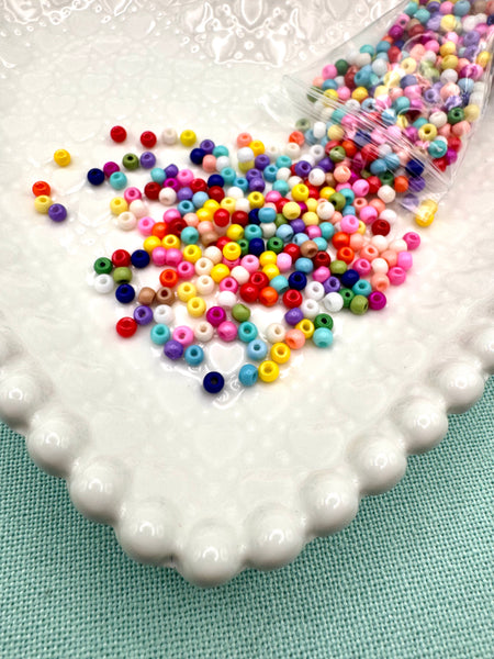 Bright colored 4mm seed beads