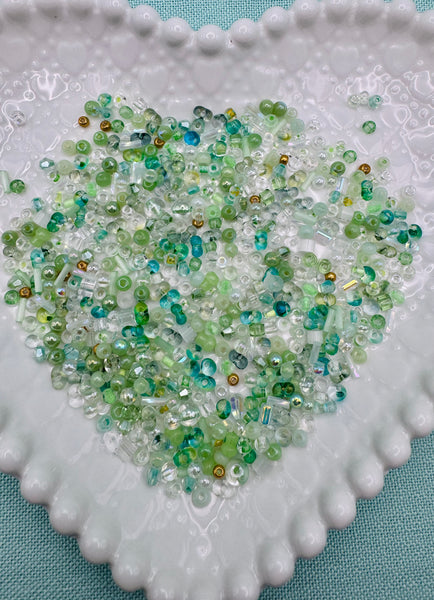Green seed beads for jewelry making