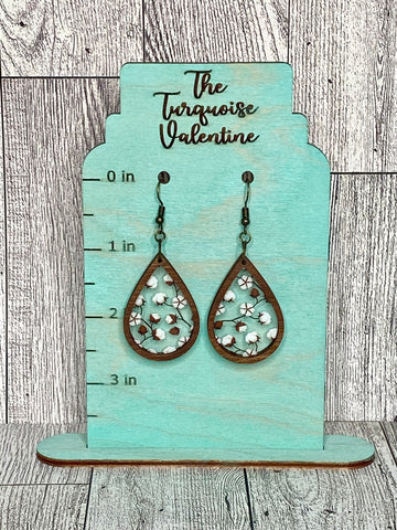 Teardrop cotton earrings