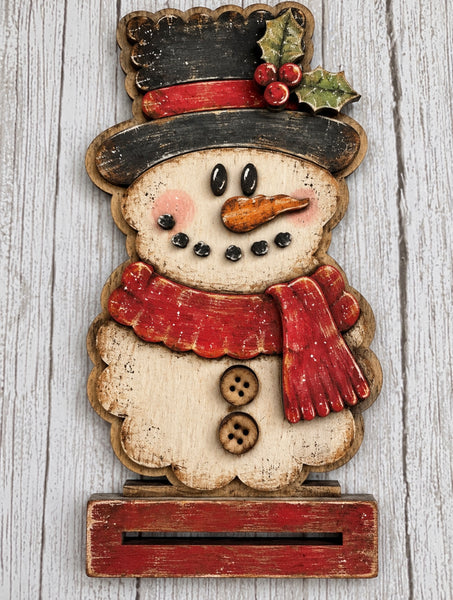 Standing scalloped snowman DIY kit
