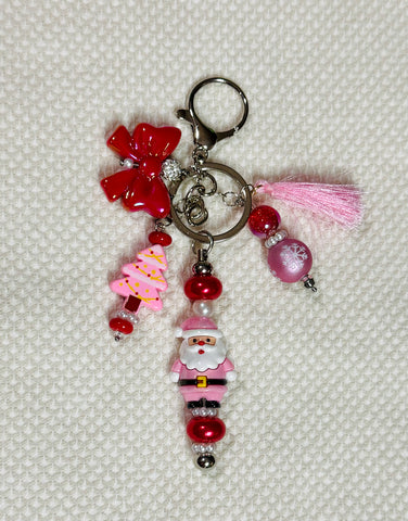 Pink Santa bag charm/key chain DIY kit