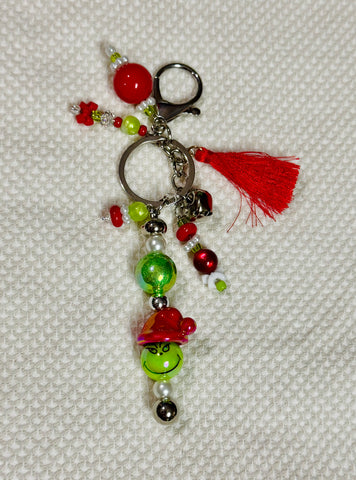 Grinch bag charm/key chain DIY kit