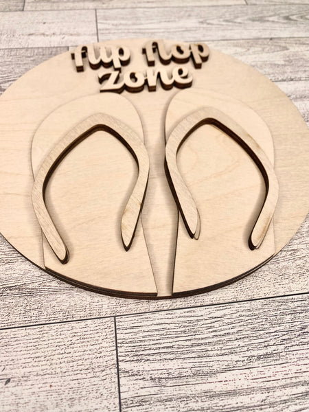 Flip flop zone DIY 8 inch sign