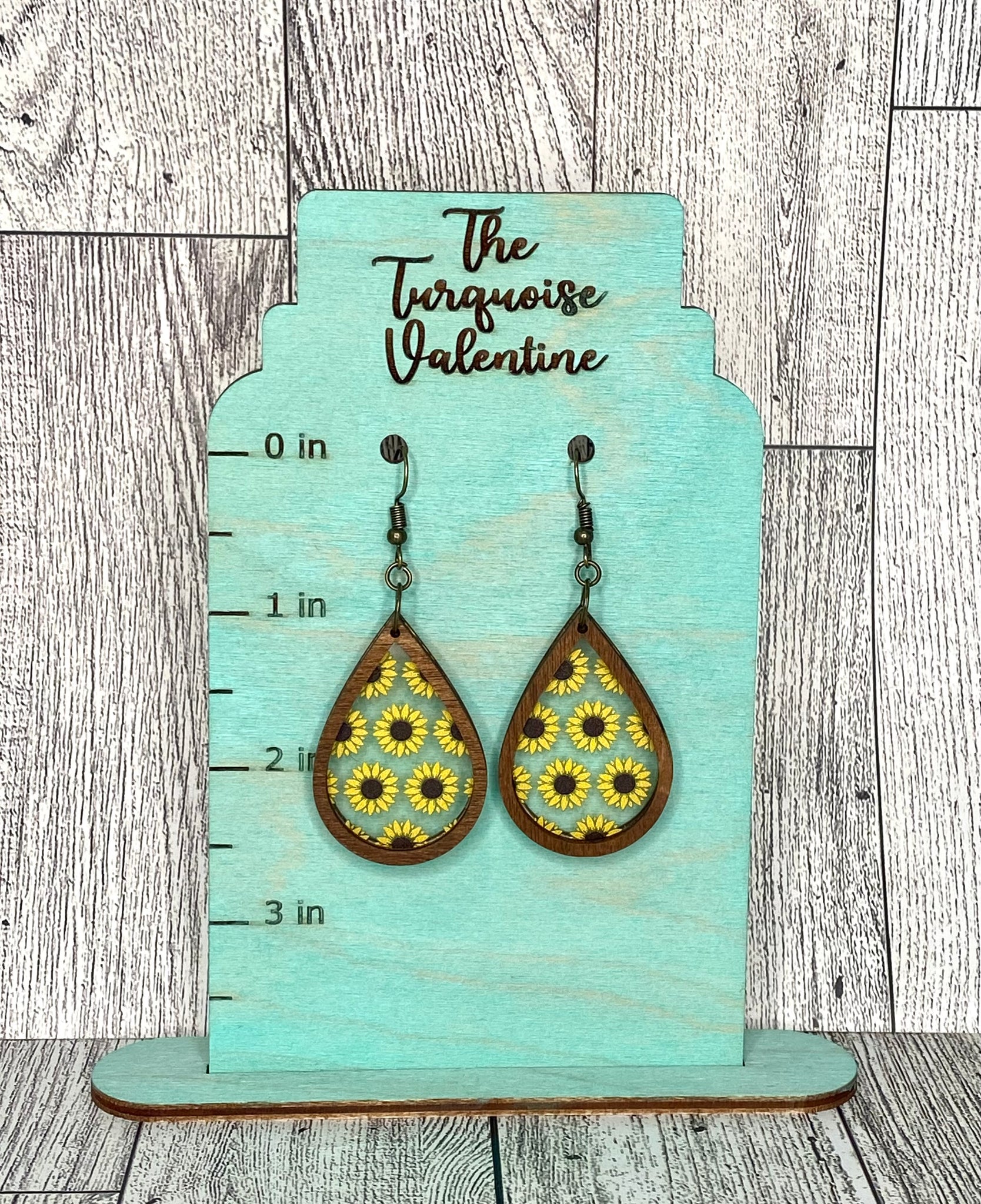 Teardrop sunflower earrings