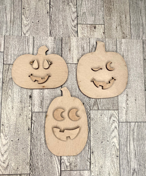 Set of 3 reversible pumpkins/jack o lanterns DIY