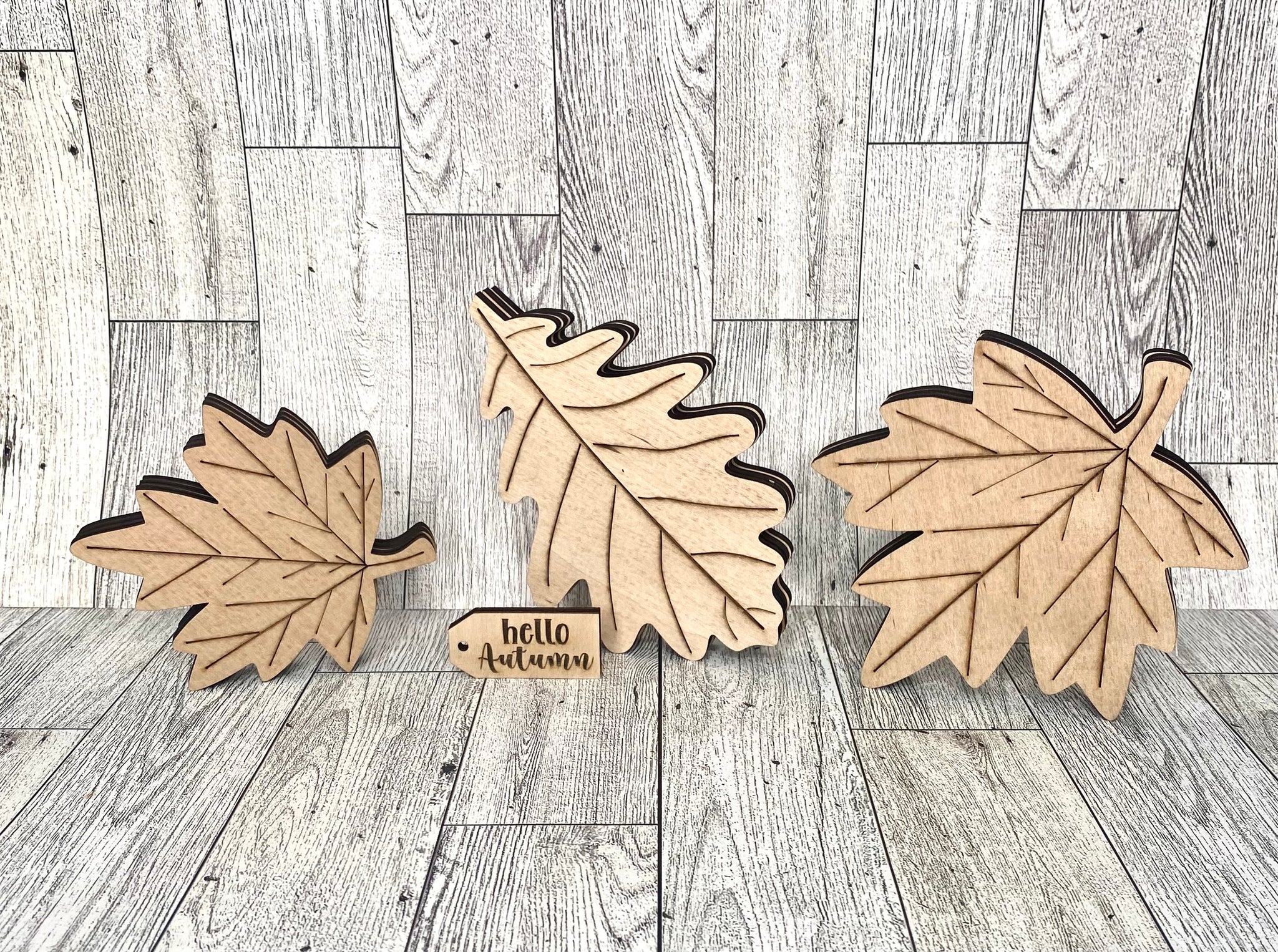 Set of 3 standing leaves DIY