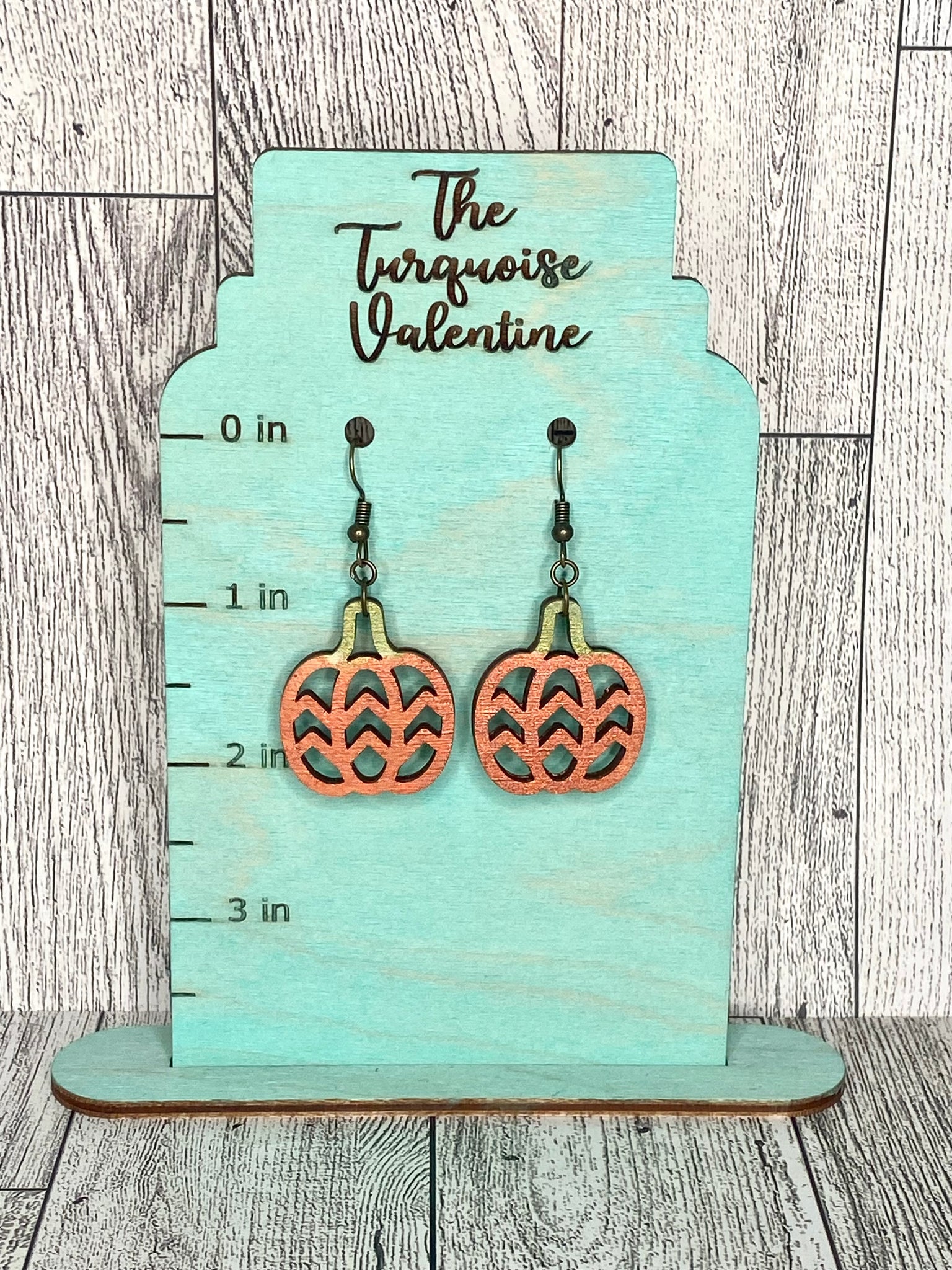 Chevron pumpkin earrings