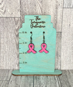 Breast Cancer Awareness ribbon earrings