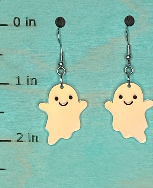 Iridescent acrylic ghost earrings