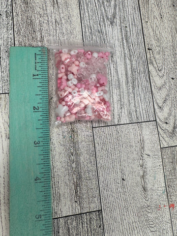 Pink seed beads for jewelry making