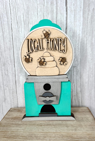 Local honey bee insert for interchangeable snow globe or gumball machine DIY kit
