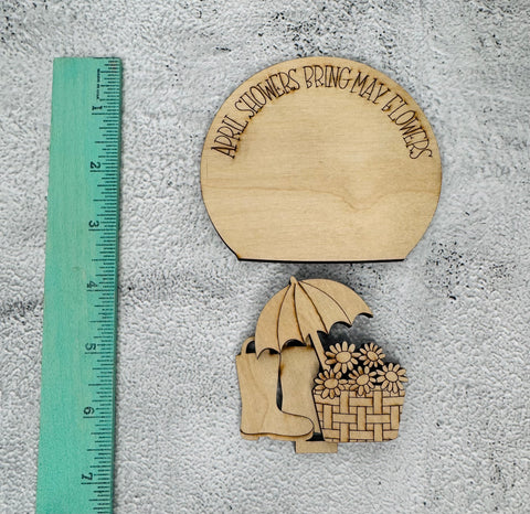 April showers insert for the interchangeable snowglobe or gumball machine DIY kit