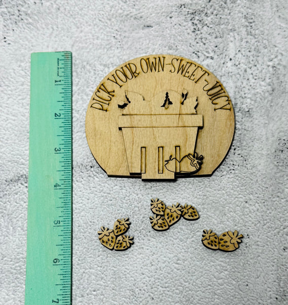 Strawberry insert for snow globe or gumball machine DIY kit