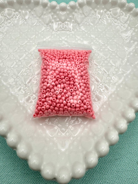 3mm pink glass seed beads