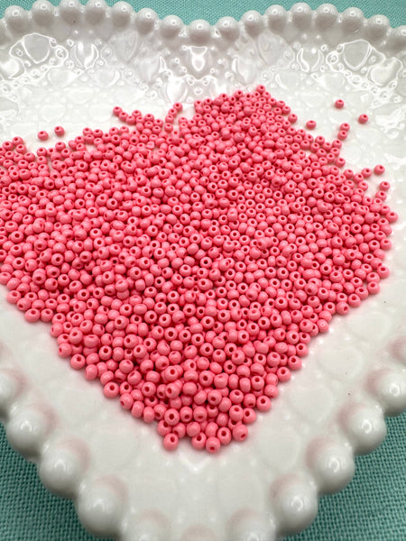3mm pink glass seed beads