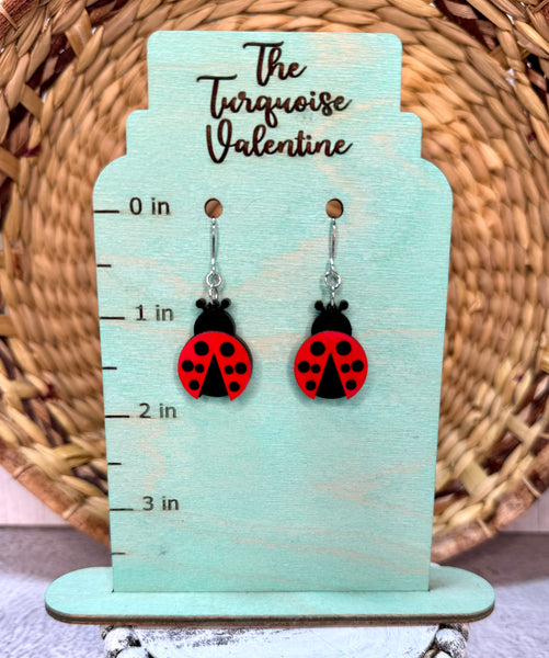 Red ladybug earrings