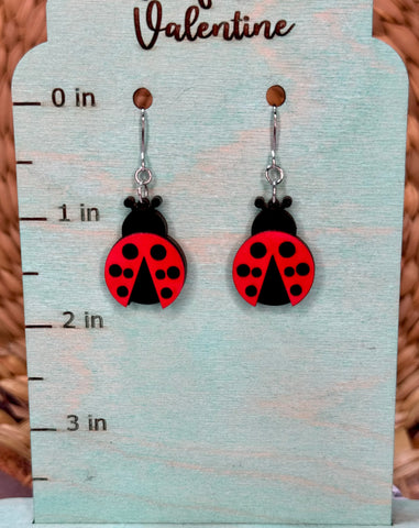 Red ladybug earrings
