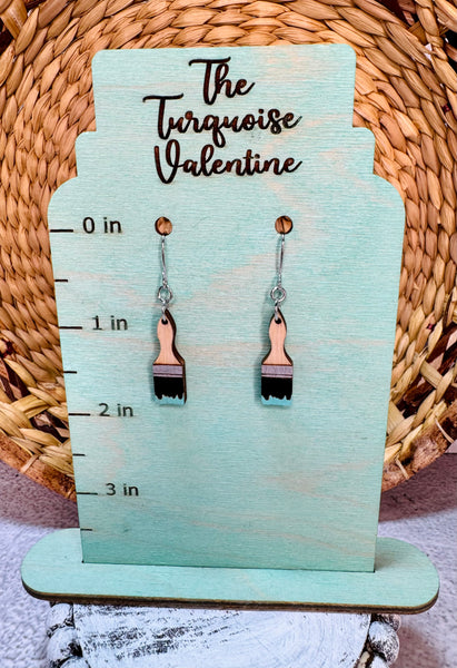 Paint brush earrings turquoise