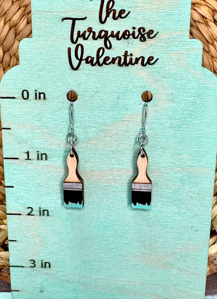 Paint brush earrings turquoise