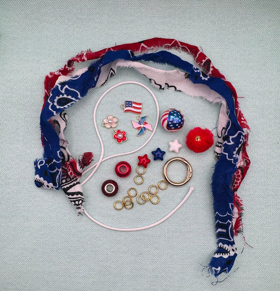 Patriotic bag charm kit