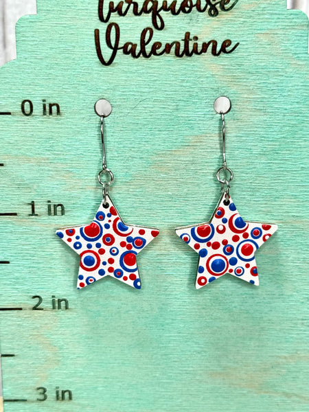 Dotted star earrings