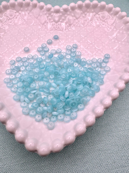 Blue cat eye glass donut beads