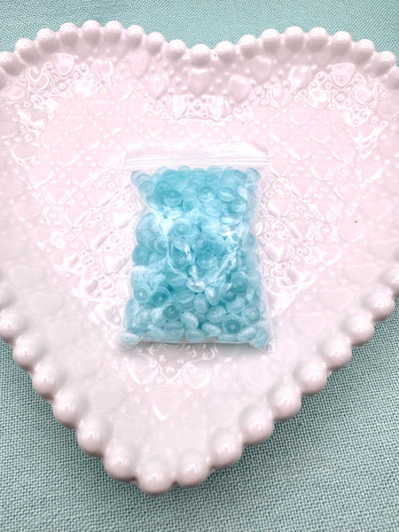 Blue cat eye glass donut beads
