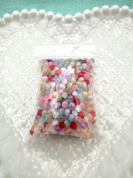 4mm round cat eye glass beads