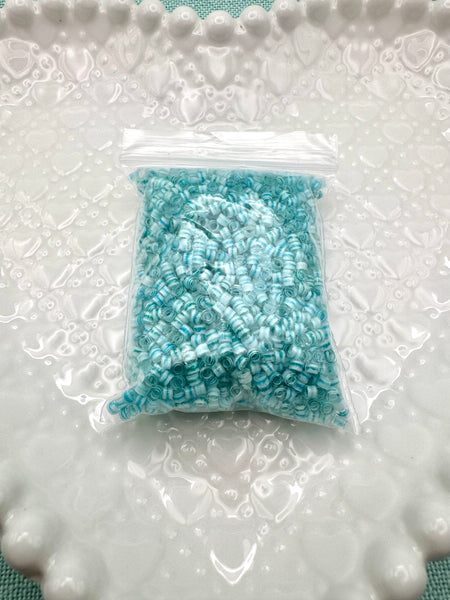 2mm striped glass seed beads
