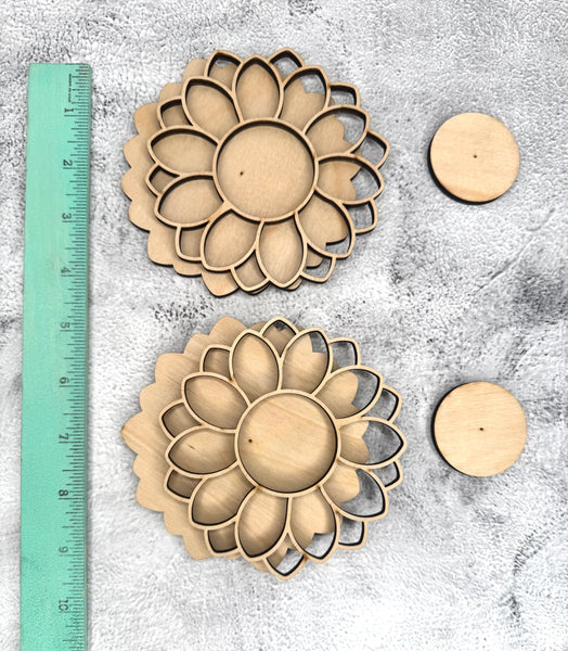 Mini sunflower outline sign set of 2