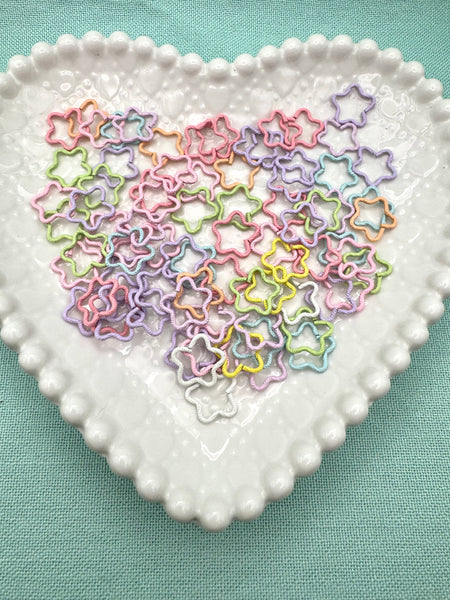 Pastel star shaped metal jump rings