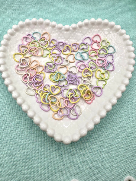 Pastel heart shaped jump rings