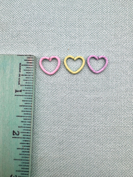 Pastel heart shaped jump rings