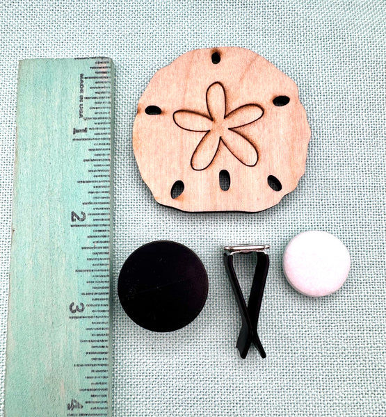 Sand dollar car air vent clip DIY kit