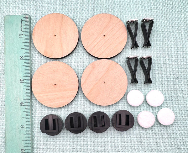 Set of 4 blank circle car vent air clip DIY kits