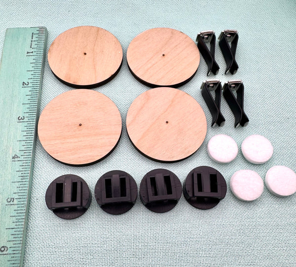 Set of 4 blank circle car vent air clip DIY kits
