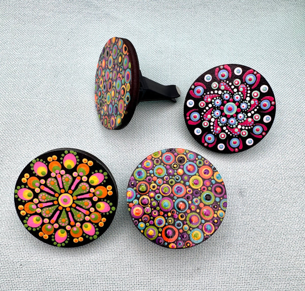 Set of 4 blank circle car vent air clip DIY kits