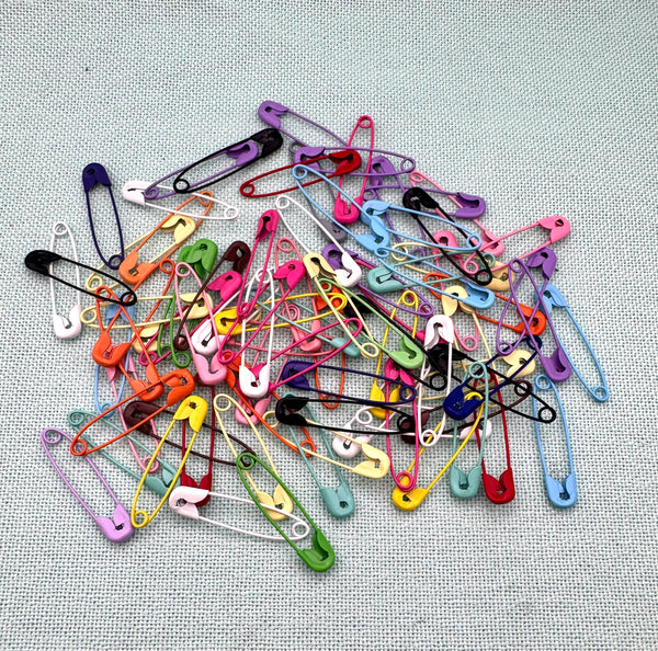 Colorful metal safety pins