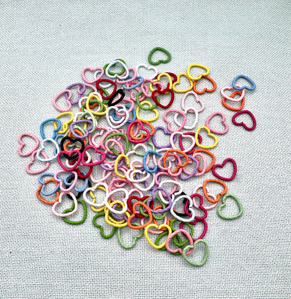 Primary color metal heart jump rings