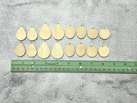 Basic shapes blanks for earrings WITH ear wires and hardware